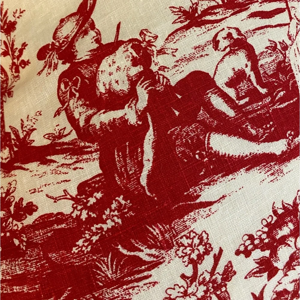 Authentique Vintage Pair of French Toile Euro-Shams 26 » Square ~ France ~ VGVC